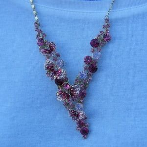 Pink Butterfly Y Necklace